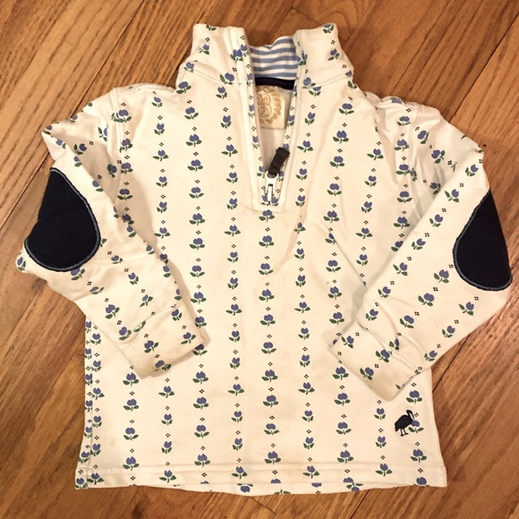 TBBC White Quarter Zip sweatshirt with tulips | Sz 2T - Picture 1 of 7